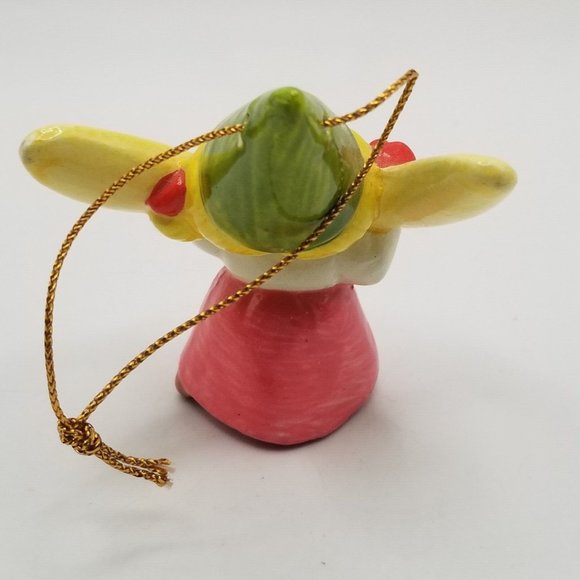 Vintage Christmas Ornament Fairy Gnome Ceramic Unieboek Gorham Danish 1979 Xmas - Picture 4 of 11